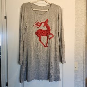 12 PM By Mon Ami Gray Knit Tunic Size L Euc